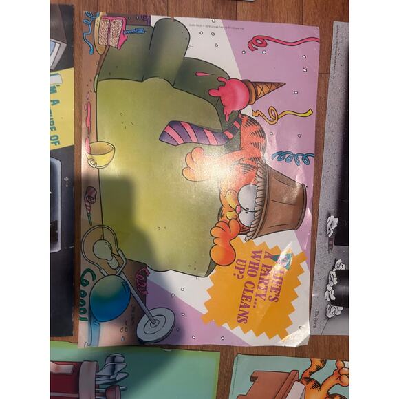 Vintage Garfield Sign Cards & Posters Jim Davis Lot of 7 80s/90s - Picture 8 of 8